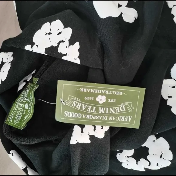 Black Hoodie with White Floral Design
